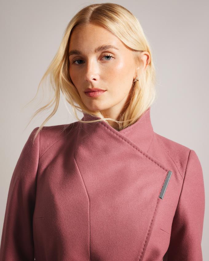 Manteau Ted Baker Wool Wrap Rose Femme | NHM-02433145